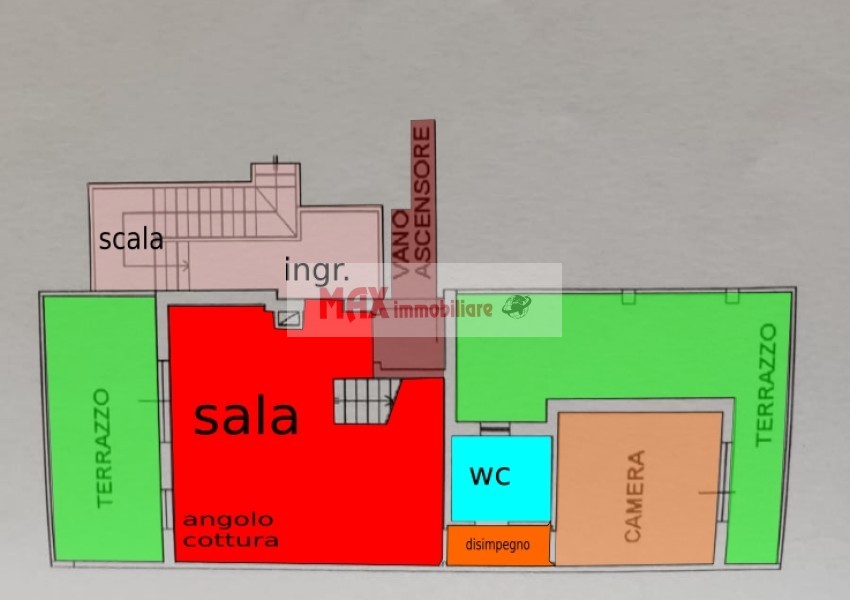 Pesaro, zona Trebbiantico - Appartamento in Vendita | Min. Planimetria 1