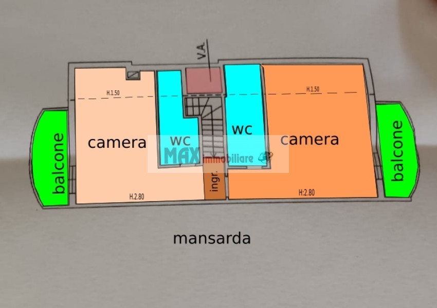 Pesaro, zona Trebbiantico - Appartamento in Vendita | Min. Planimetria 2