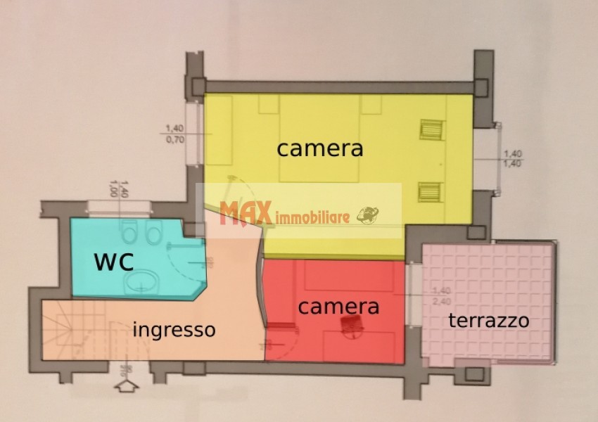 Pesaro, zona Pantano Bassa - Attico in Vendita | Min. Planimetria 1